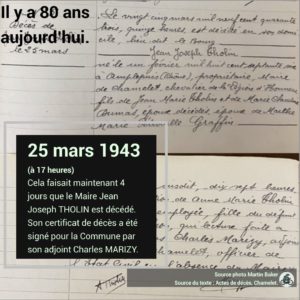 Death Certificate of Jean Joseph THOLIN